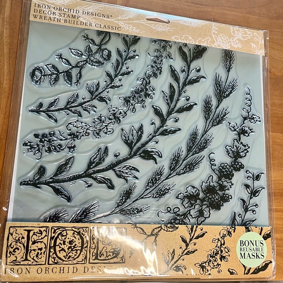 Wreath Builder Classic Decor Stamp by Iron Orchid Designs (IOD) New Low Price! - Picture 2 of 3